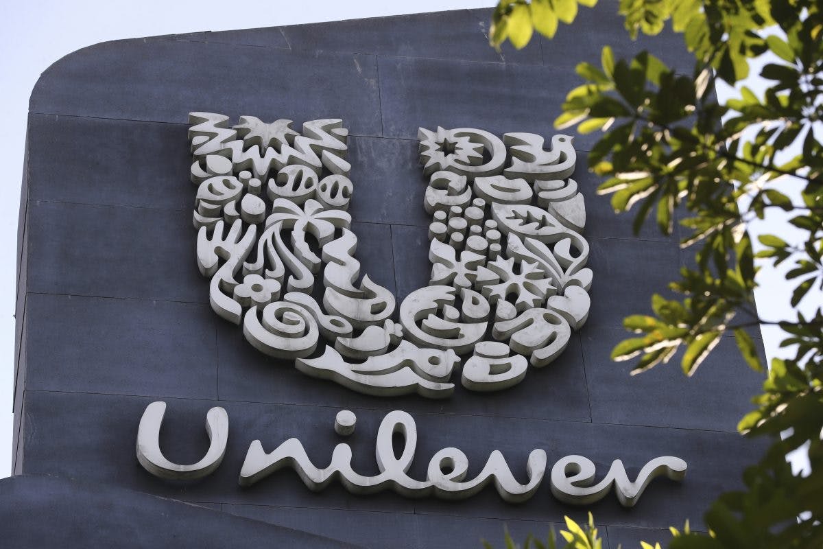 Bilde av Unilever sin logo ved hovedkvarteret