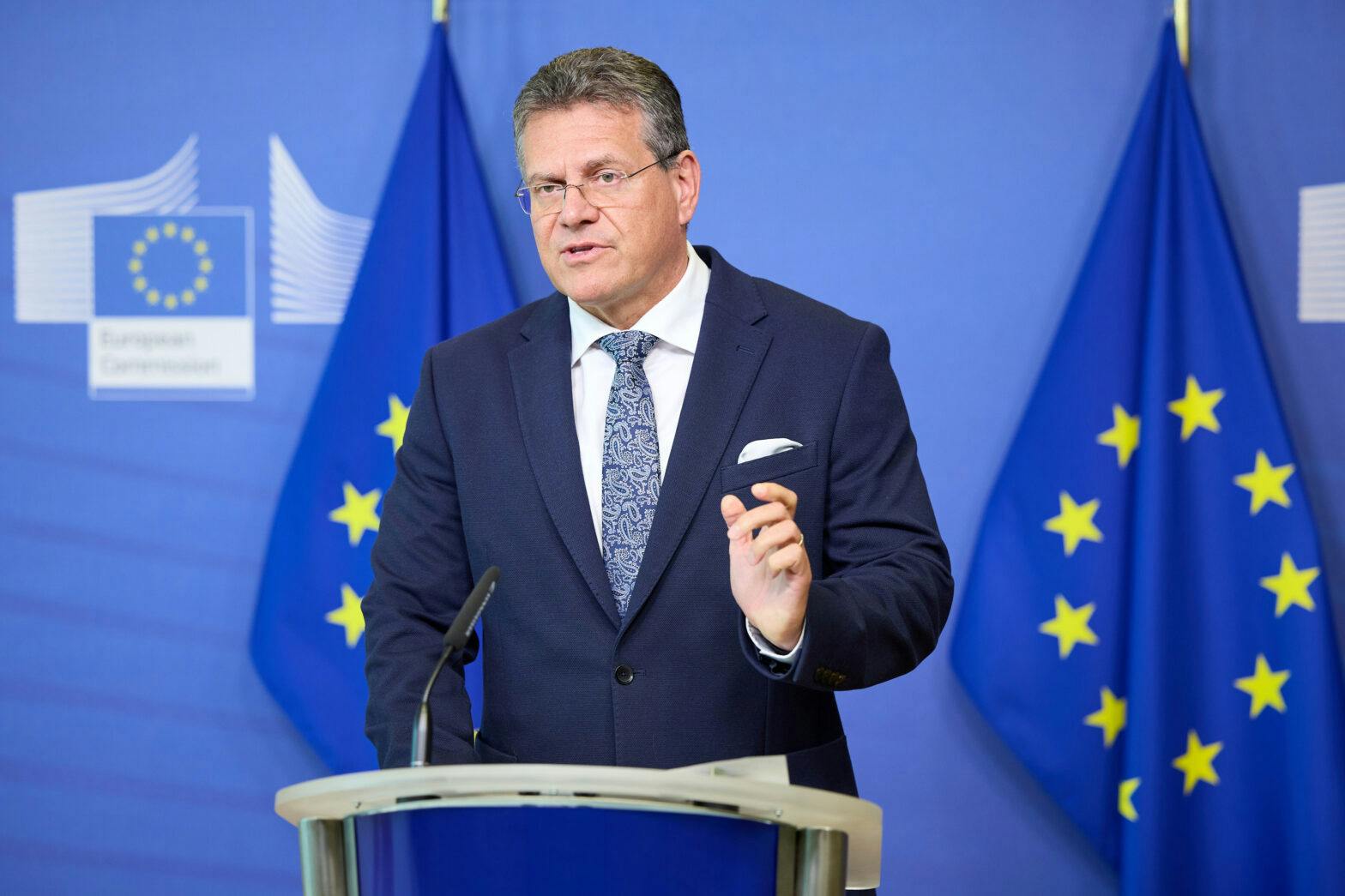 Point presse de Maroš Šefcovic, vice-président de la Commission européenne, sur le premier appel d`offres conjoint pour l`achat de gaz de l`UE