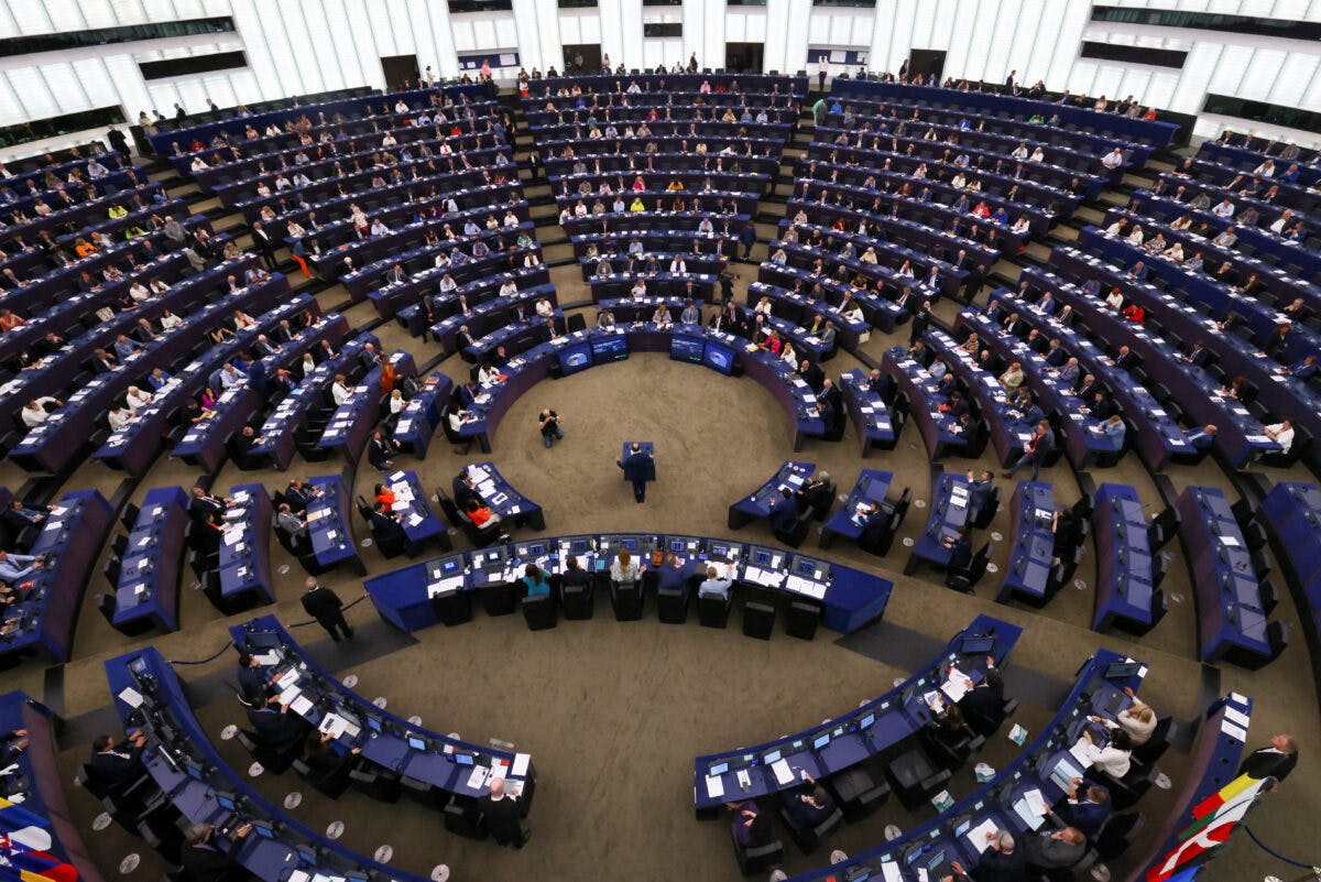 Utsikt over det europeiske parlamentet i Strasbourg.