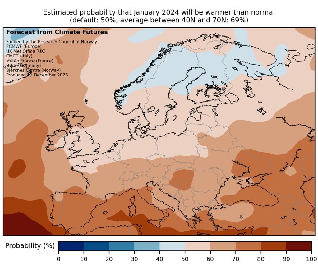 Et kart som viser mengden nedbør i Europa.