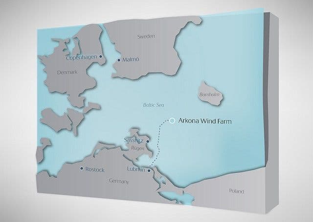 Statoil skal bygge offshore vindparken Arkona i Østersjøen sammen med E'On. (Illustrasjon:Statoil)