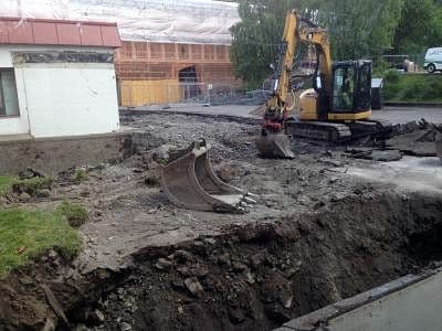 Gravearbeider i gang på Bøler skole (foto: Bøler skole).