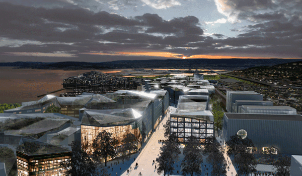 Bidrag fra Entasis til idekonkurranse om fjordbyen Lierstranda holdt i 2011.