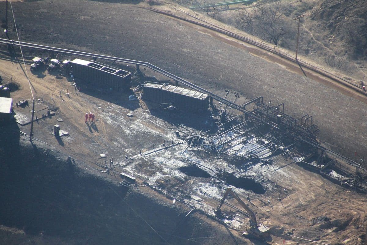 Site of massive gas leakage in Aliso Canyon, California.