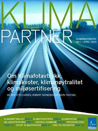 Eksempel på kunnskapsnotat (klimapartnere.no).