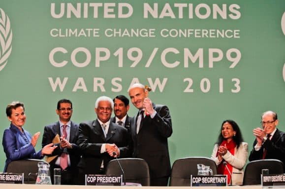 Forhandlingsledelsen i Warszawa (foto: cop19.gov.pl)